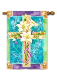 Outdoor Decorative House Flag - Easter Cross