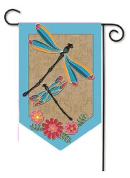 Outdoor Decorative Burlap Garden Flag - Dragonflies