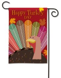 Happy Turkey Day Thanksgiving Fall Holiday Garden Flag
