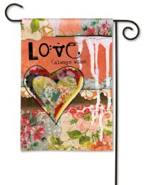 Love Always Wins Valentines Day Spring Holiday Garden Flag