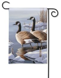 Geese in Winter Lake Premium BreezeArt Animal Garden Flag