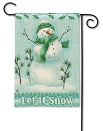Winter Wonderland "Let it Snow" Snowman SolarSilk Garden Flag
