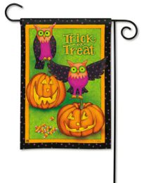 Trick or Treat Halloween Fall Owls & Pumpkins Garden Flag