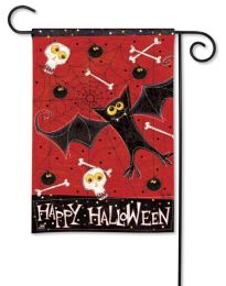 Bats & Bones Halloween Fall Holiday Scary Outdoor Garden Flag