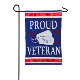 Proud Veteran Garden Applique Flag â€“ 12.5 x 18