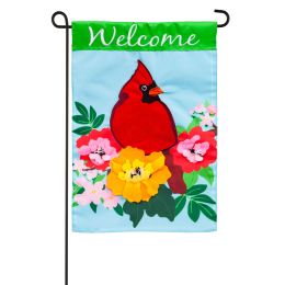Spring Cardinal Garden Applique Flag â€“ 12.5 x 18