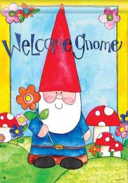 Welcome Gnome Garden Flag â€“ 12.5 x 18