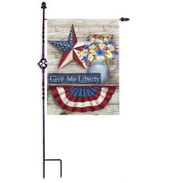 Give Me Liberty Patriotic USA Pride Decorative Flags (Flag size: 12.5" x 18")