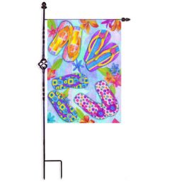 Flip Flop Flowers Summer Seasonal Garden or House Flag (Flag size: 12.5" x 18")