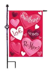 Valentine Hearts Love Spring Holiday Garden or House Flag (Select Flag or Doormat: 12.5" x 18")