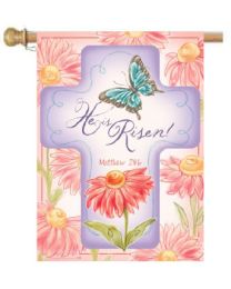 He Is Risen Easter Spring Holiday Garden and House Flag (Flag size: 28" x 40")