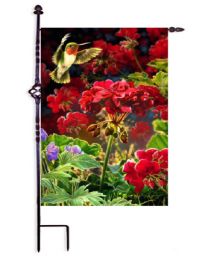 Ruby Red Hummer Spring Seasonal Flag & Mat Collection (Select Flag or Doormat: 12.5" x 18")