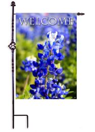 Bluebonnet Welcome Spring Flowers Seasonal Garden & House Flag (Flag size: 12.5" x 18")