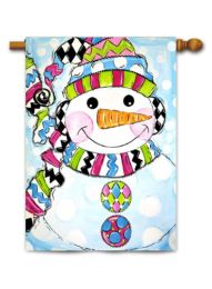 Decorative House & Garden Flag or Doormat - Whimsy Snowman (Select Flag or Doormat: 28" x 40")