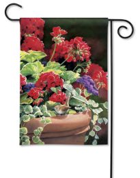 Geranium Visit Decorative Garden or House Flag & Doormat (Select Flag or Doormat: 12.5" x 18")