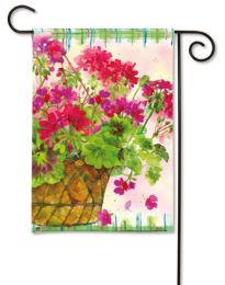 Geranium Basket Decorative Garden and House Flag & Doormat (Select Flag or Doormat: 12.5" x 18")