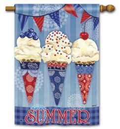 Scoops of Summer Decorative Garden - House Flag & Doormat (Select Flag or Doormat: 28" x 40")