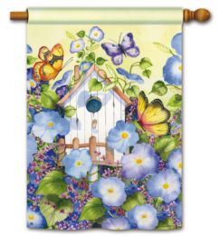 Glory Morning Spring Seasonal Decorative Flag & Mat Set (Select Flag or Doormat: 28" x 40")