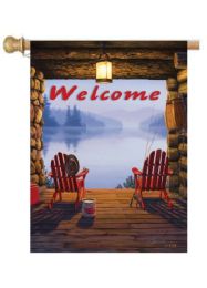 Welcome to the Lake Summer Garden or House Flag (Flag size: 28" x 40")