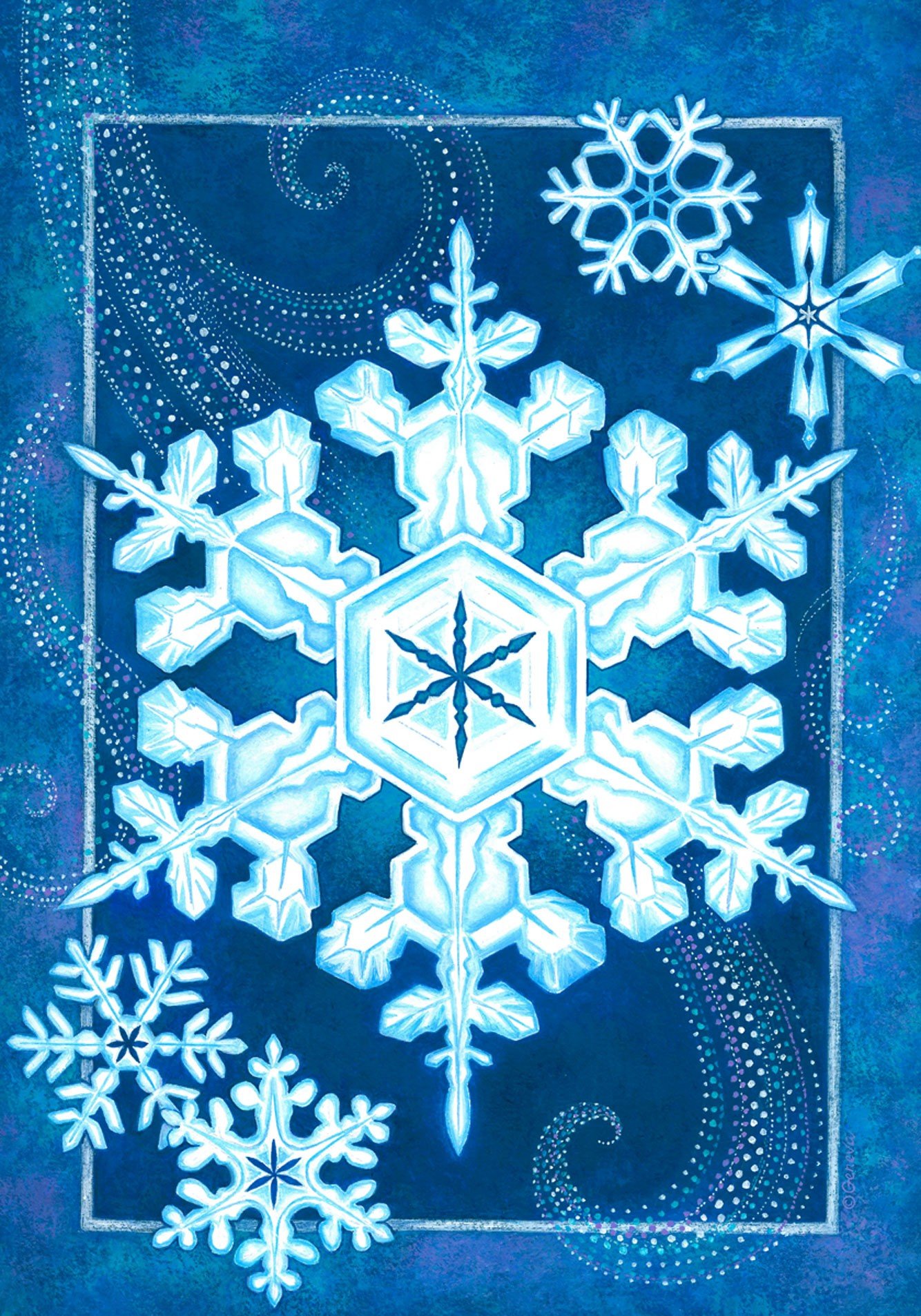 Outdoor Decorative Garden or House Flag - Elegant Snowflake