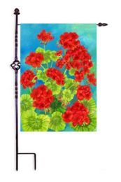 Scarlet Geraniums Spring Decorative Garden Flag