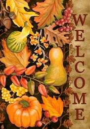 Welcome Harvest Fall Leaves Seasonal SolarSilk Flags