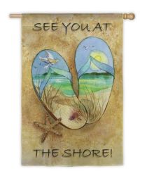 See You at the Shore Summer Seasonal House Flag