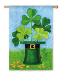 Outdoor Decorative House Flag - Shamrock Hat