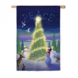Christmas Peace Holiday Suede Standard House Flag