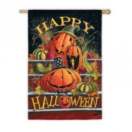 Happy Halloween Steps Fall Holiday Garden Flag