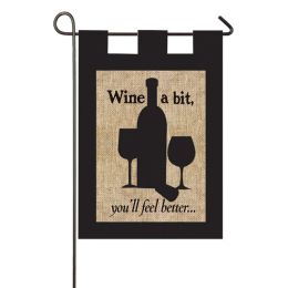 Burlap Wine A Bit Decorative Outdoor Garden Flag