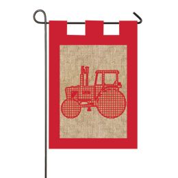Burlap Tractor Decorative Outdoor Garden Flag