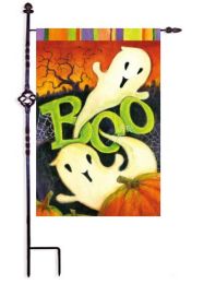 Boo Ghost Fall Holiday Halloween Suede Garden Flag