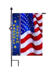 Troops Memorial Proudly Served Decorative Outdoor Garden Flag