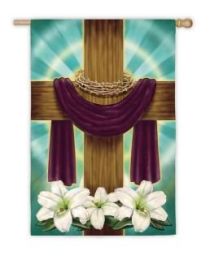 Draped Cross Easter Holiday Standard House Flag