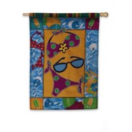 Summer Fun at the Pool Seasonal House Flag