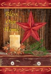 Bless Our Home Christmas Holiday House or Garden Flag