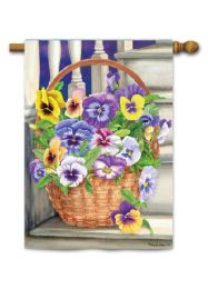 Outdoor Decorative House Flag - Pansy Steps