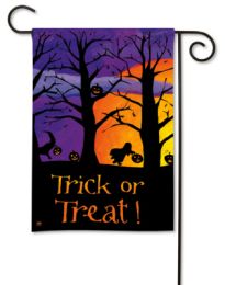 After Dark Halloween Trick or Treat Fall Holiday Garden Flag