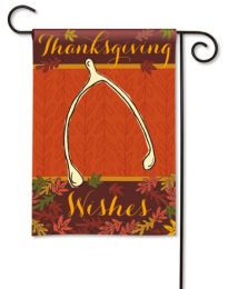 Thanksgiving Wishes Wishbone Holiday Garden Flag