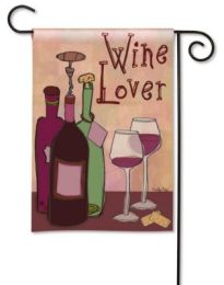 Wine Lover Solar Silk Breeze Art Wine Saying Garden Flag