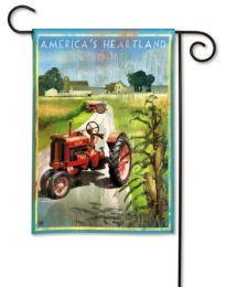 Red Tractor & Field "America's Heartland" Outdoor Garden Flag
