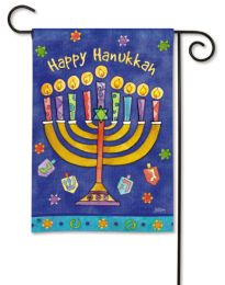 Happy Hanukkah Winter Holiday BreezeArt Outdoor Garden Flag