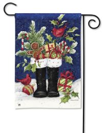 Santa's Boots Christmas Winter Seasonal & Holiday Garden Flag