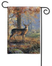 Fall Meadow Outdoor Buck BreezeArt SolarSilk Garden Flag