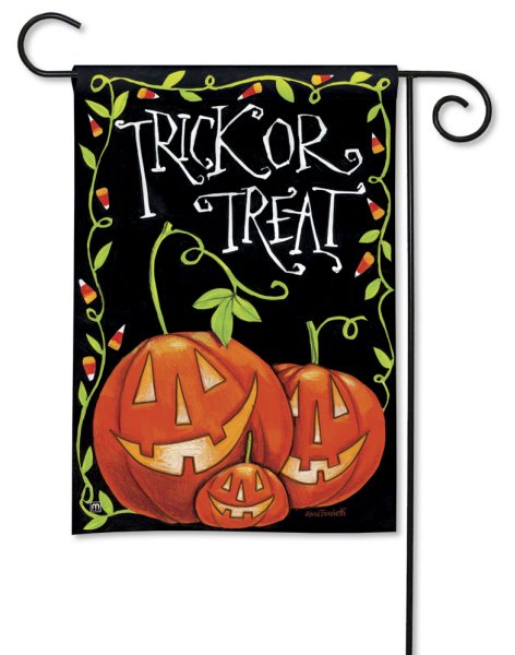 Halloween Trick Or Treat Jack o Lanterns Garden Or House Flag halloween-trick-or-treat-jack-o-lanterns-garden-or-house-flag