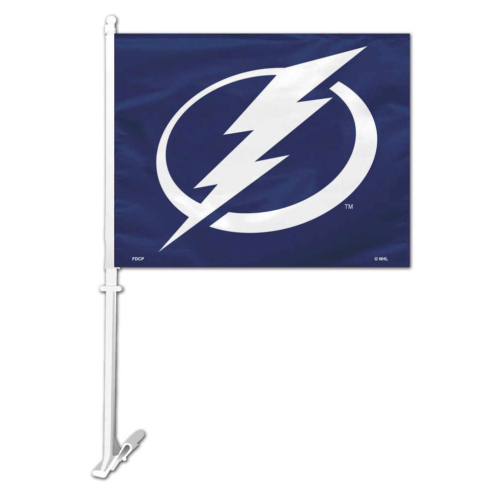 Tampa Bay Lightning NHL Team Logo Car Flag w/Wall Brackett