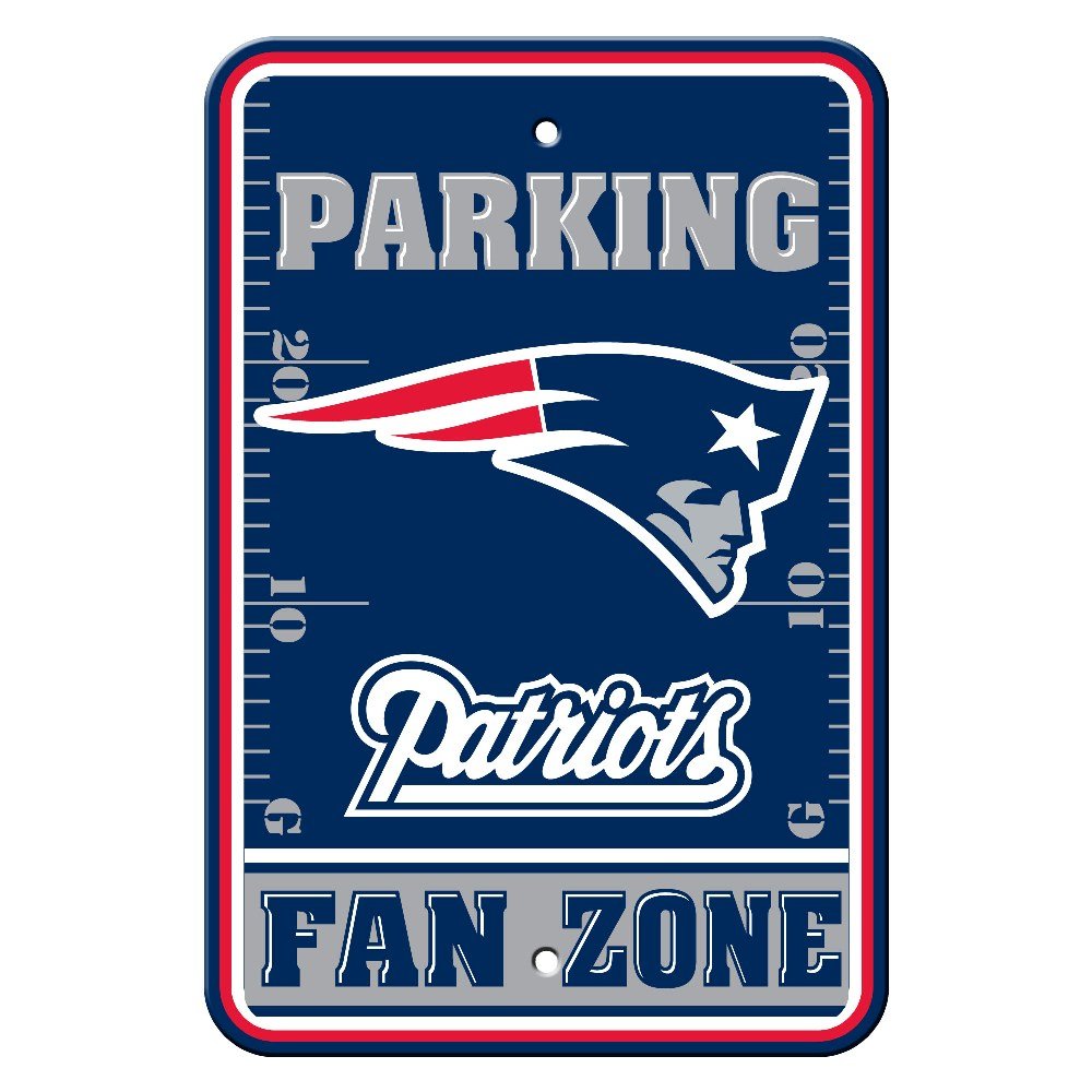 New England Patriots Plastic Parking Sign Fan Zone Nfl Logo