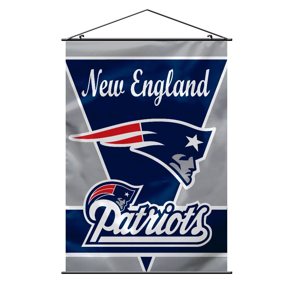 New England Patriots Wall Banner w/ Hanger String Blue &amp; Silver