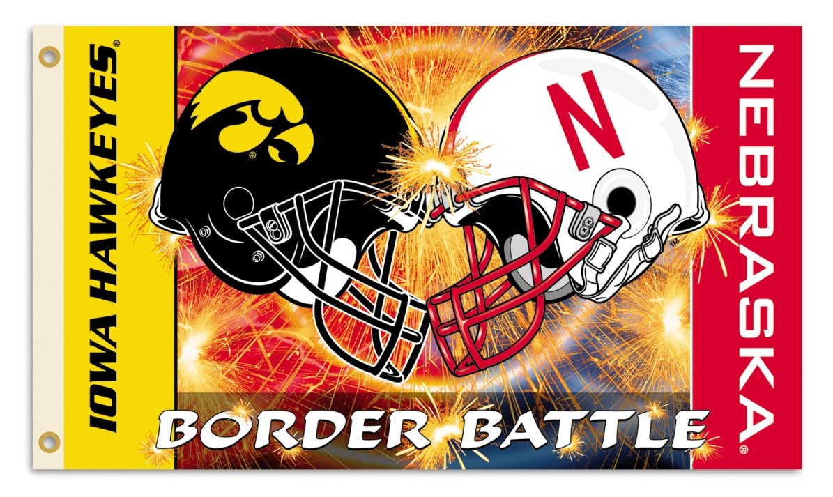 Iowa vs Nebraska 3' x 5' Flag w/Grommets Rivalry House Divided